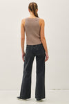 The Only One Ribbed Knit Sweater Vest in Mocha