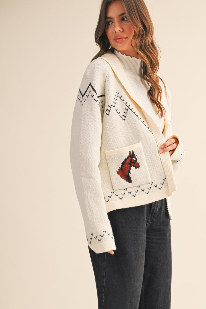 Giddy Up Horse Cardigan Sweater