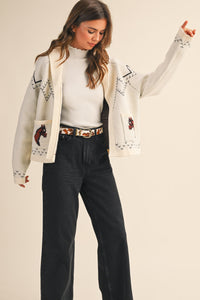 Giddy Up Horse Cardigan Sweater