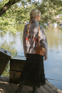 Giddy Up Horse Cardigan Sweater in Grey