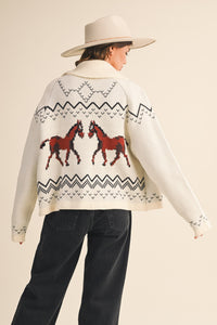 Giddy Up Horse Cardigan Sweater