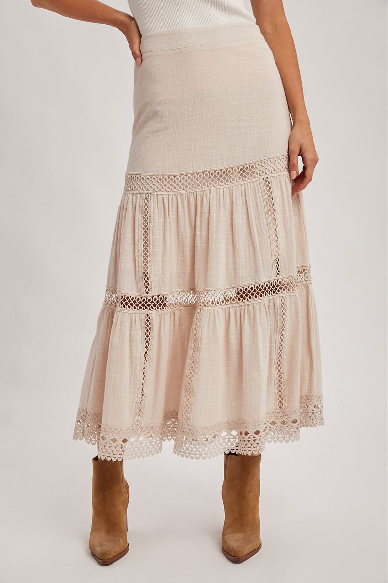 Crochet Midi Skirt Western Bohemian