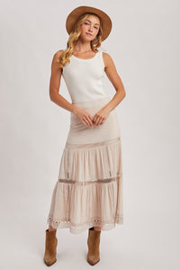 Crochet Midi Skirt Western Bohemian