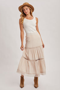 Crochet Midi Skirt Western Bohemian