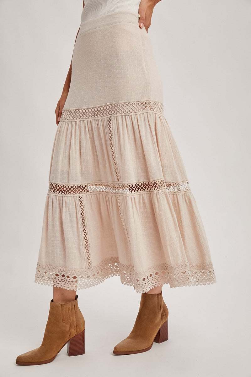 Crochet Midi Skirt Western Bohemian