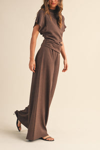 Valentina Ruched Waist Wide Leg Jumpsuit