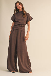 Valentina Ruched Waist Wide Leg Jumpsuit