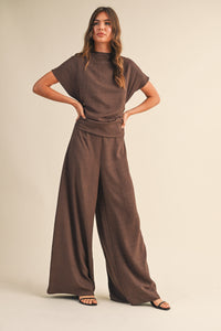 Valentina Ruched Waist Wide Leg Jumpsuit