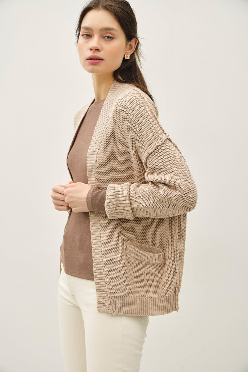 Just Relax Chunky Rib Knit Cardigan