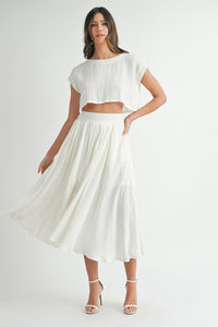 Creamsicle Two Piece Skirt Set in Cream