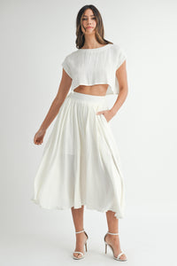 Creamsicle Two Piece Skirt Set in Cream