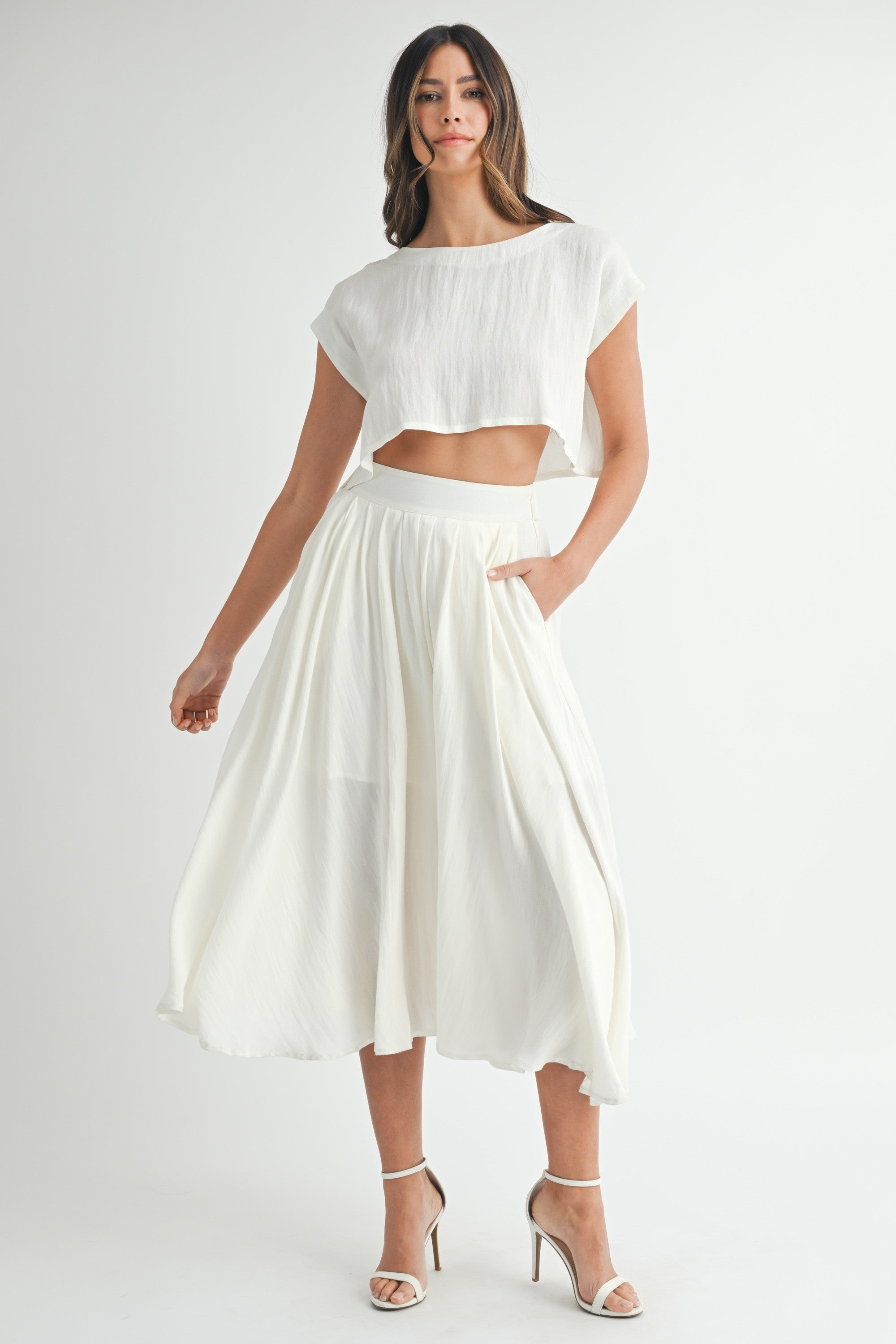 Creamsicle Two Piece Skirt Set in Cream