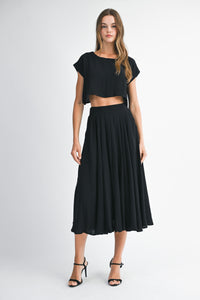Creamsicle Two Piece Skirt Set in Black