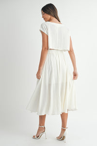 Creamsicle Two Piece Skirt Set in Cream