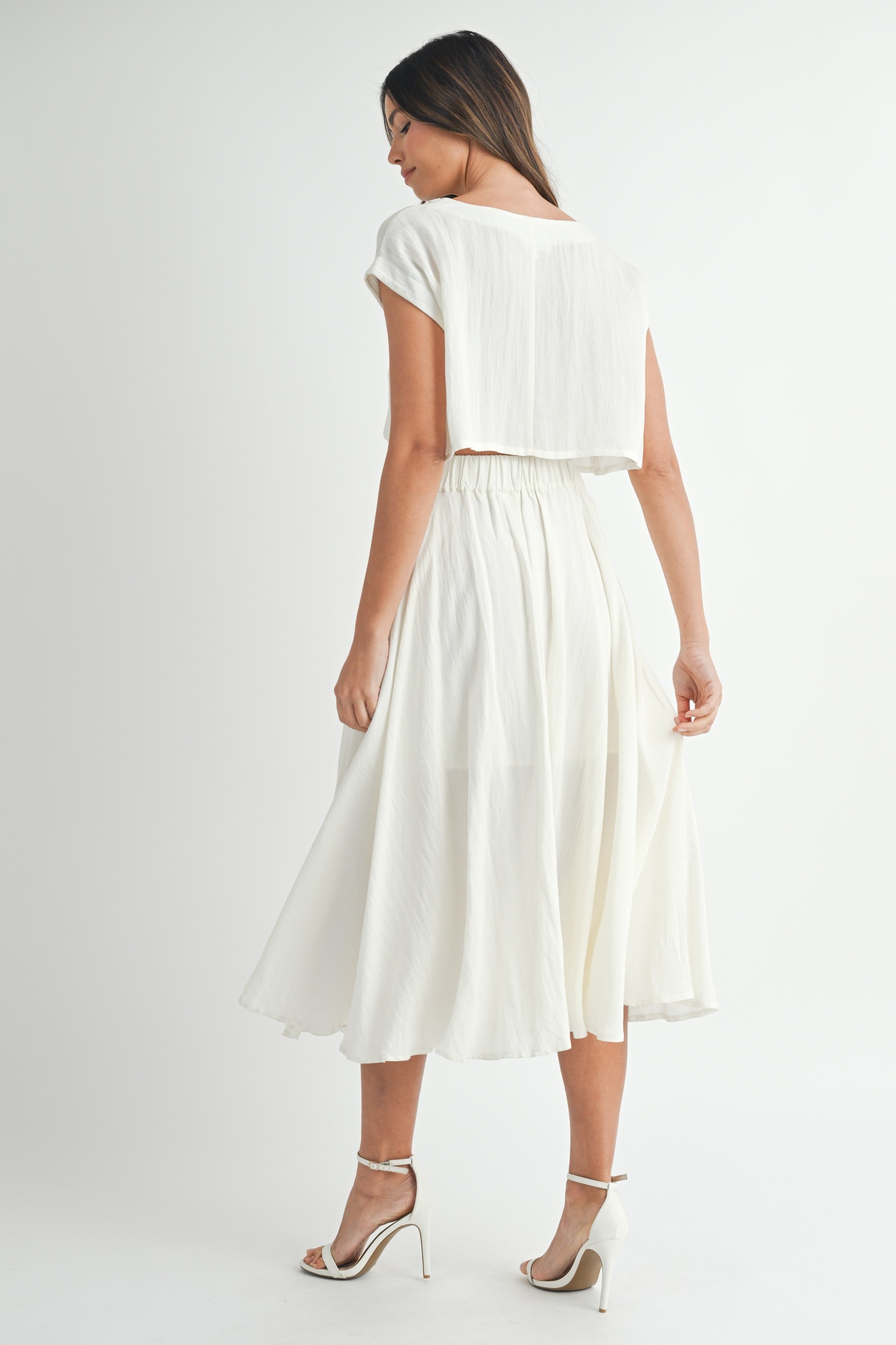 Creamsicle Two Piece Skirt Set in Cream