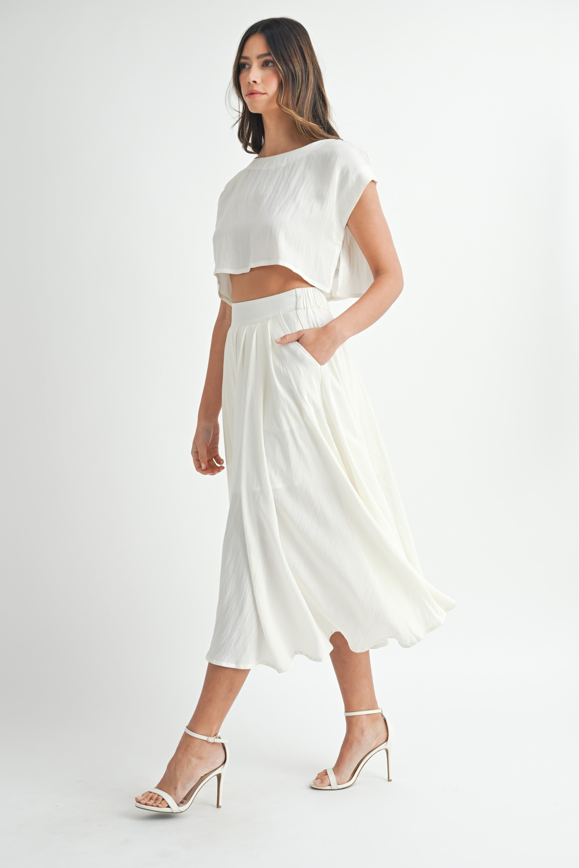 Creamsicle Two Piece Skirt Set in Cream