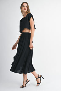 Creamsicle Two Piece Skirt Set in Black