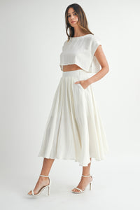 Creamsicle Two Piece Skirt Set in Cream