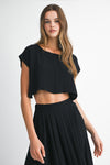 Creamsicle Two Piece Skirt Set in Black