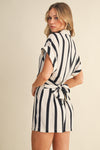 Amanda Striped Button Down Romper