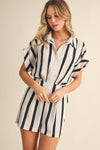 Amanda Striped Button Down Romper