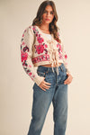 Floral Tie Front Cardigan