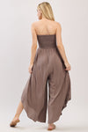 Grace Smocked Top Jumpsuit in Cocoa