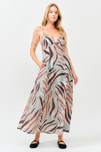Wild One Printed Open Back Maxi Dress