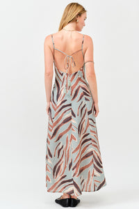 Wild One Printed Open Back Maxi Dress
