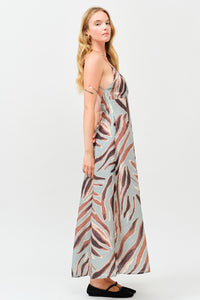 Wild One Printed Open Back Maxi Dress
