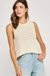 Sleeveless Sweater Knit Top Ecru