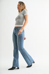 Mara Mid Rise Flare in Medium Denim