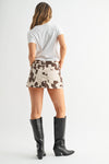 Animal Print Denim Skort