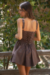 Chocolate Mini Stretch Poplin