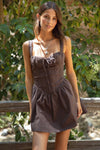 Chocolate Mini Stretch Poplin