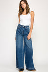 Raw Hem Wide Leg Jeam