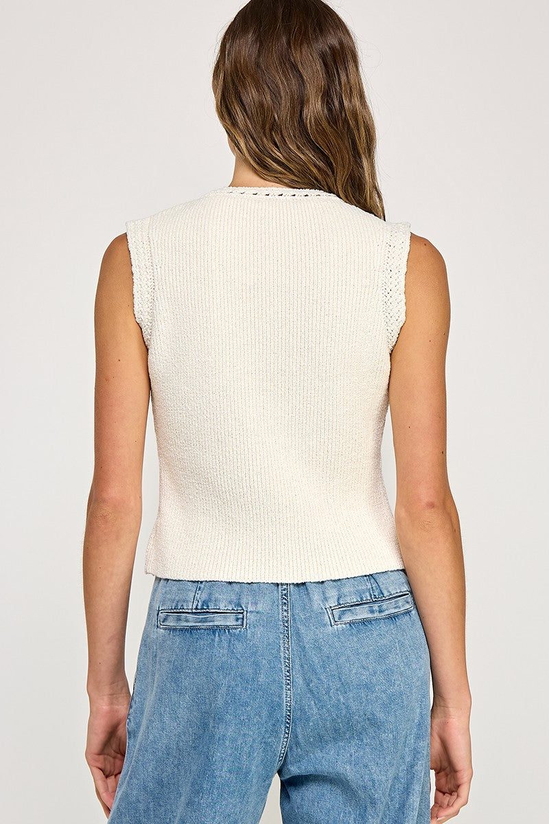 Walk on By Sleeveless Sweater