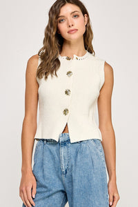 Walk on By Sleeveless Sweater