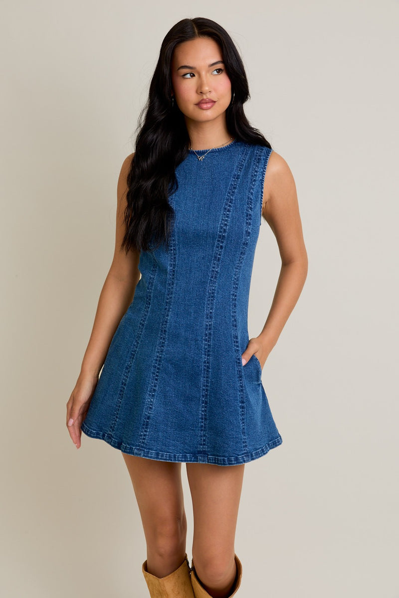 Fit and Flare Denim Dress