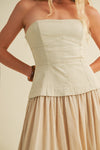 Tonal Corset Maxi Dress