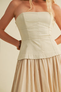 Tonal Corset Maxi Dress