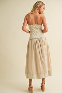 Tonal Corset Maxi Dress