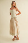 Tonal Corset Maxi Dress