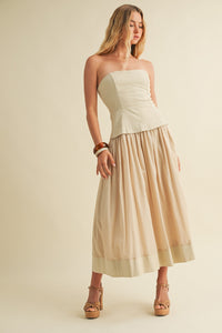 Tonal Corset Maxi Dress