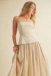 Tonal Corset Maxi Dress