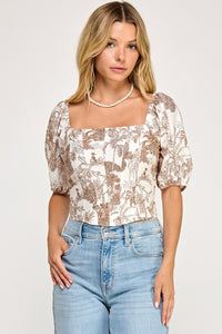 Toile Corset Top In Chocolate