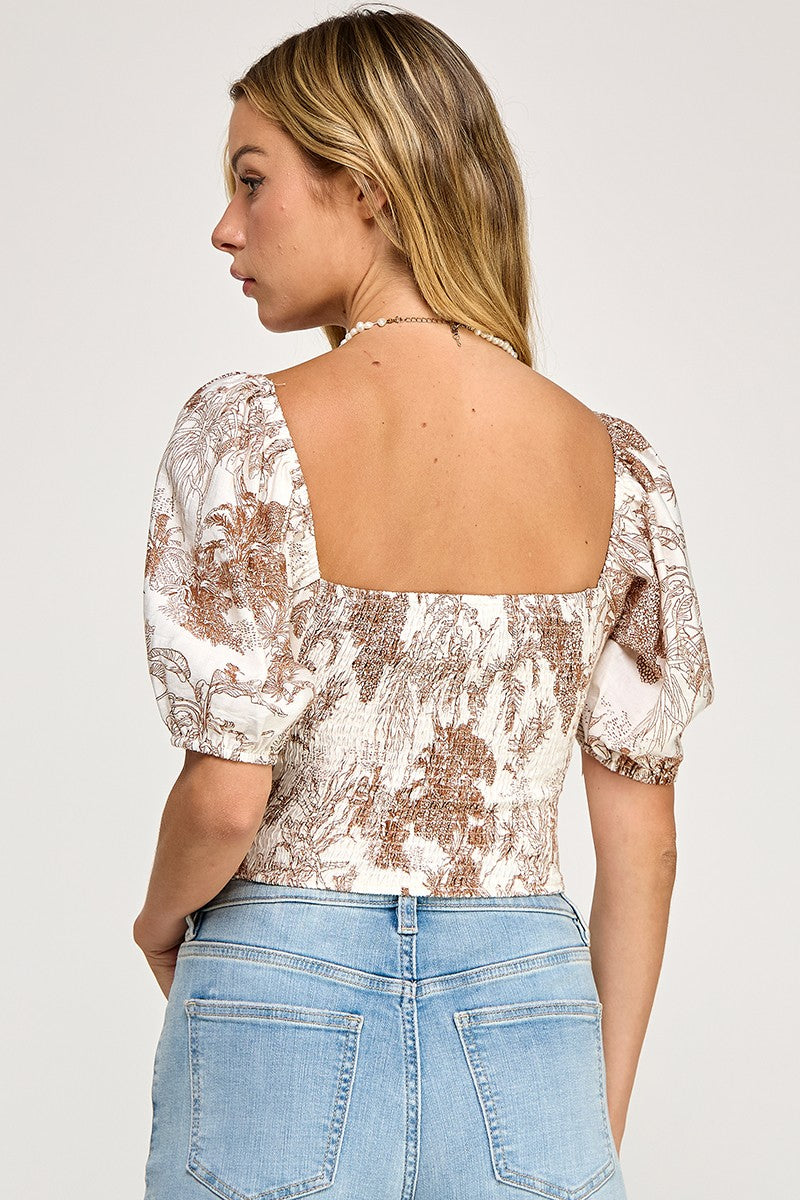 Toile Corset Top In Chocolate