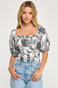 Toile Corset Top In Black