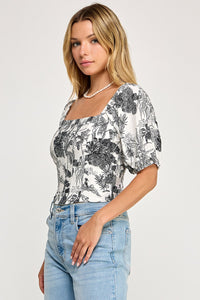 Toile Corset Top In Black