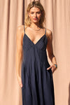 Open Back Pin Stripe Maxi Dress